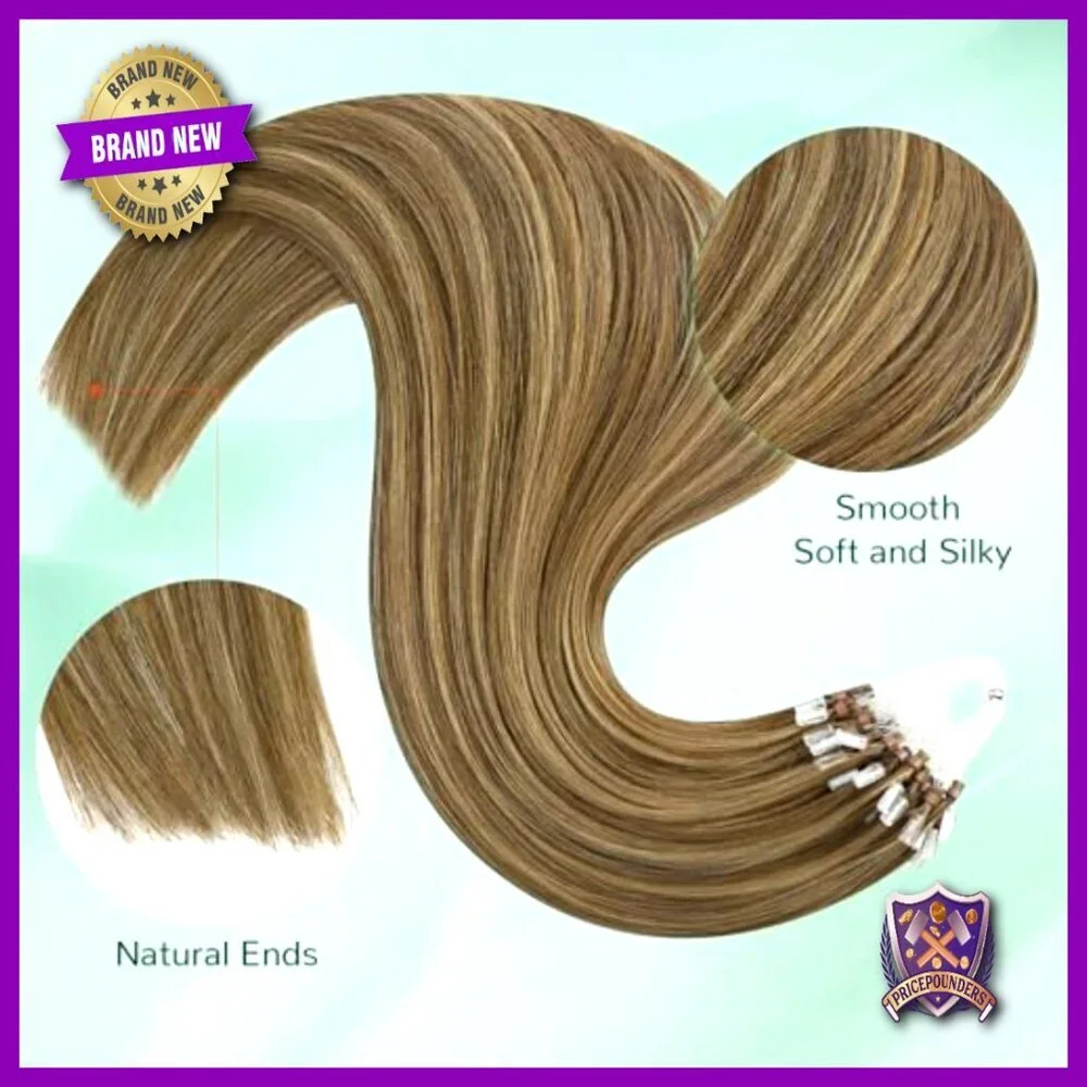 18 Inch Real Human Hair Micro Loop Extensions 57g 50s Straight